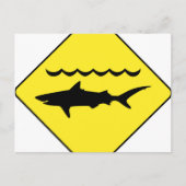 黄色いサ警告メの看板はがき ポストカード (正面)