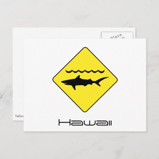 黄色いサ警告メの看板ハワイ ポストカード (正面/裏面)