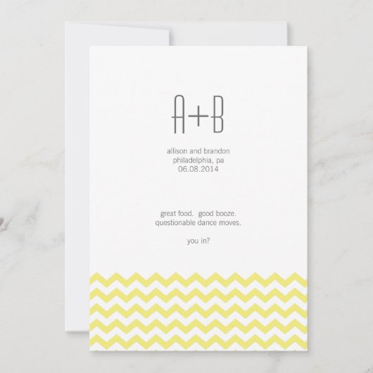 黄色いシェブロンに入った?セーブザデート セーブザデート (正面)