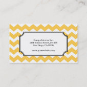 黄色いシェブロンのジグザグパターンのスタイリッシュな個人的 名刺 (裏面)