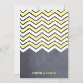 黄色いシェブロンのリハーサルの招待状 招待状 (裏面)