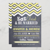 黄色いシェブロンのリハーサルの招待状 招待状 (正面/裏面)