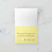 黄色いシェブロンはノート感謝していしています サンキューカード (内部)