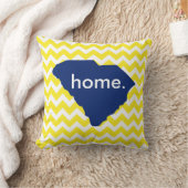 黄色いシェブロンサウスカロライナの州の家の枕 クッション (ブランケット)