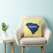 黄色いシェブロンサウスカロライナの州の家の枕 クッション (椅子)