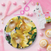 黄色いシュンラン属の蘭 ペーパープレート (パーティー)