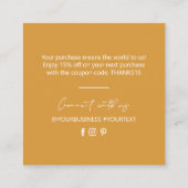 黄色いシンプルのご案内 スクエア名刺 (裏面)