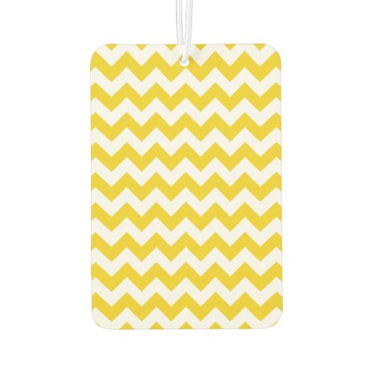 黄色いジグザグ、黄色い山形、幾何学模様 カーエアーフレッシュナー (裏面)