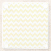 黄色いジグザグ、黄色い山形、幾何学模様 ガラスコースター (裏面)