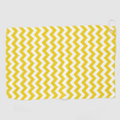 黄色いジグザグ、黄色い山形、幾何学模様 ゴルフタオル (横)