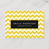 黄色いジグザグ、黄色い山形、幾何学模様 名刺 (正面)
