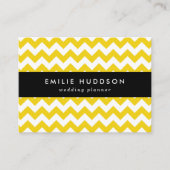黄色いジグザグ、黄色い山形、幾何学模様 名刺 (正面)