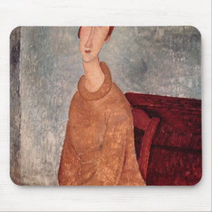 黄色いジャンパーのJeanne Hebuterne、1918-19年 マウスパッド