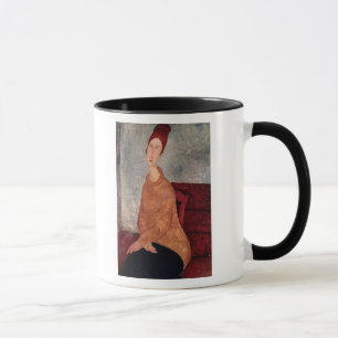 黄色いジャンパーのJeanne Hebuterne、1918-19年 マグカップ