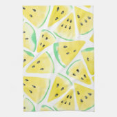 黄色いスイカのスライスのパターン キッチンタオル (縦)