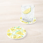黄色いスイカのスライスのパターン コースター (側面)