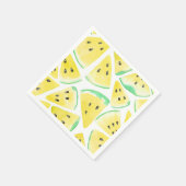 黄色いスイカのスライスのパターン スタンダードカクテルナプキン (角)