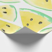 黄色いスイカのスライスのパターン ラッピングペーパー (角)