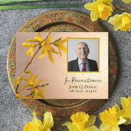 黄色いスイカズラの花 死亡記念日 招待状