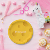 黄色いスイスチーズの使い捨て可能なペーパーパーティーのプレート ペーパープレート (パーティー)