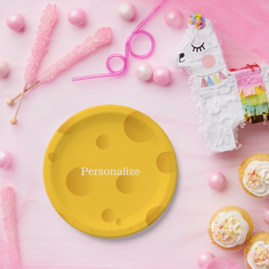 黄色いスイスチーズの使い捨て可能なペーパーパーティーのプレート ペーパープレート (パーティー)