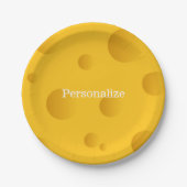 黄色いスイスチーズの使い捨て可能なペーパーパーティーのプレート ペーパープレート (正面)