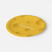 黄色いスイスチーズの使い捨て可能なペーパーパーティーのプレート ペーパープレート (アングル)