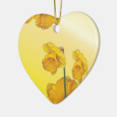 黄色いスイセンのラッパスイセン セラミックオーナメント (左)