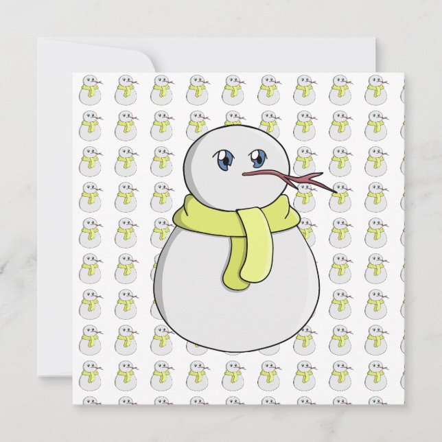 黄色いスカーフを着ている雪だるま (正面)