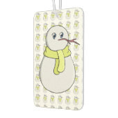 黄色いスカーフを着ている雪だるま カーエアーフレッシュナー (左)