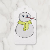 黄色いスカーフを着ている雪だるま ギフトタグ (裏面)