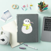 黄色いスカーフを着ている雪だるま シール (iPadカバー)