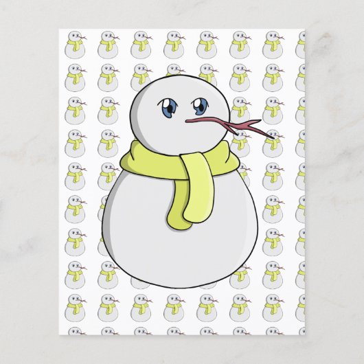 黄色いスカーフを着ている雪だるま チラシ (裏面)