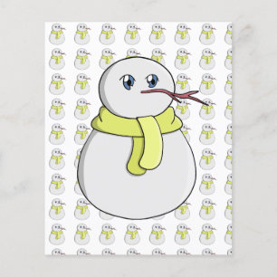黄色いスカーフを着ている雪だるま チラシ