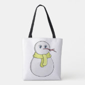 黄色いスカーフを着ている雪だるま トートバッグ (裏面)