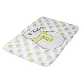 黄色いスカーフを着ている雪だるま バスマット (アングル)