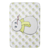 黄色いスカーフを着ている雪だるま バスマット (正面縦)