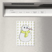 黄色いスカーフを着ている雪だるま マグネット (インサイチュ (食洗機))