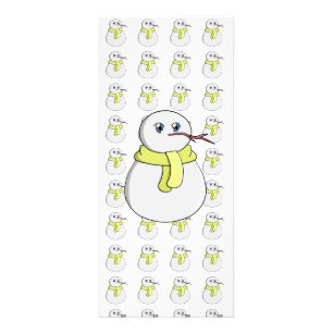 黄色いスカーフを着ている雪だるま ラックカード