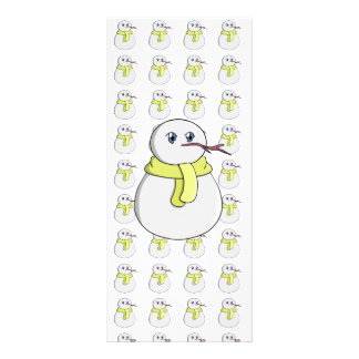 黄色いスカーフを着ている雪だるま ラックカード