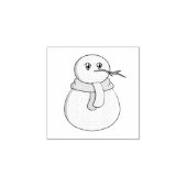 黄色いスカーフを着ている雪だるま ラバースタンプ (インプリント)
