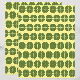 黄色いスクラップブックにリアルなシャムロック模様