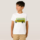 黄色いスクールバスと停車表示板 Tシャツ (正面フル)
