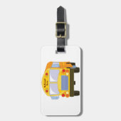 黄色いスクールバスの荷物のラベル ラゲッジタグ (正面縦)