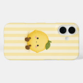 黄色いストライプのキュートなかわいいレモンのiPhoneケース Case-Mate iPhoneケース (裏面 (横))