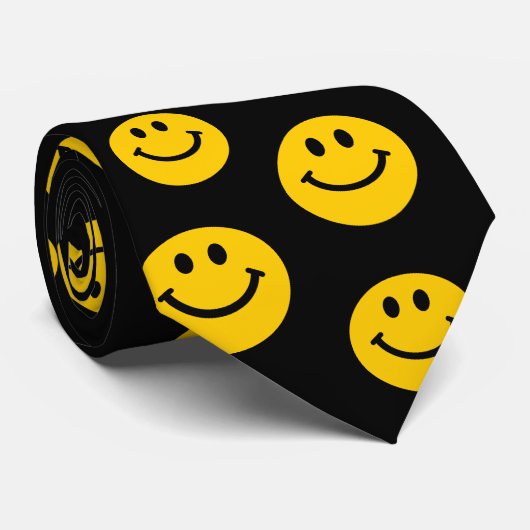 黄色いスマイリーフェイス ネクタイ (ロール)