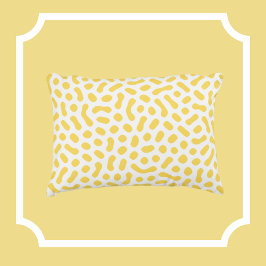 黄色いゼリー豆のような形の白 アクセントクッション