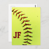 黄色いソフトパーソナライズされたボール ポストカード (正面/裏面)