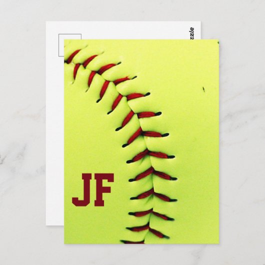 黄色いソフトパーソナライズされたボール ポストカード (正面/裏面)