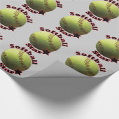 黄色いソフトボールによってすごい星 ラッピングペーパー (角)